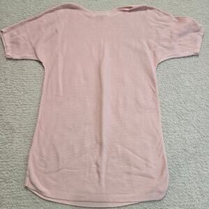 Talbots Short Sleeve Ribbed Knit Top Sweater Sz M Pink Minimalist Capsule